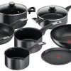 TEFAL YY4390FA Pannenset 10-delig ONBEPERKT - Antiaanbaklaag - Alle Kookplaten Inclusief Inductie - Krasbestendig - Thermo-Signal