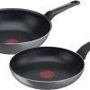 Tefal Easy Plus Pannenset - Koekenpan Ø 24 Cm + Wokpan Ø 28 Cm - Niet Geschikt Voor Inductie