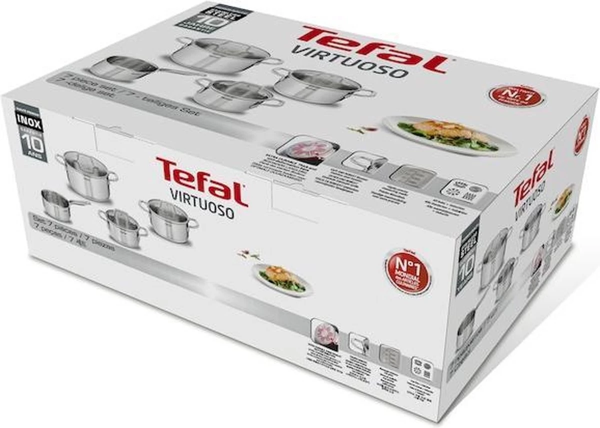 Tefal Virtuoso Pannenset 5 Delig - Hoge Kookpan Ø 22 Cm + Steelpan Ø 16 Cm + Kookpannen Ø 18/20/24 Cm 16 Tefal Virtuoso Pannenset 5 Delig - Hoge Kookpan Ø 22 Cm + Steelpan Ø 16 Cm + Kookpannen Ø 18/20/24 Cm - Afbeelding 16