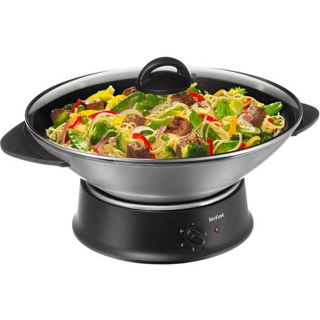 Tefal WO3000 Elektrische Wok Zwart/Zilver 2 Tefal WO3000 Elektrische Wok Zwart/Zilver - Afbeelding 2