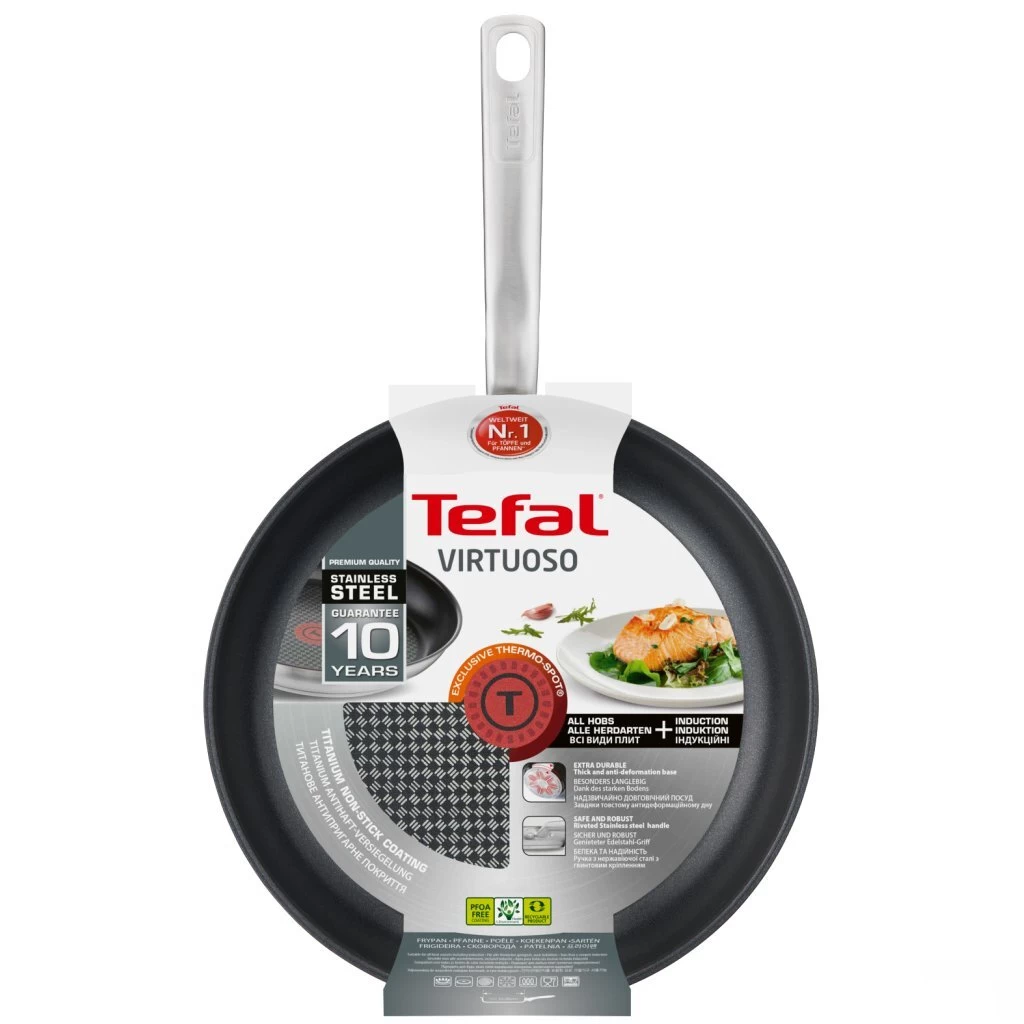 Tefal Virtuoso Koekenpan 30 Cm RVS 2 Tefal Virtuoso Koekenpan 30 Cm RVS - Afbeelding 2