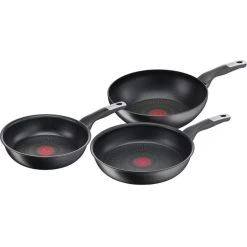 Tefal Unlimited Pannenset 24+28 Cm Koekenpannen + Wokpan 28 Cm Zwart