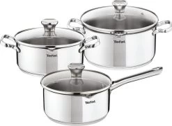 Tefal Duetto 3-delige Kookset Steelpan 16 Cm En Kookpan 20 + 24 Cm