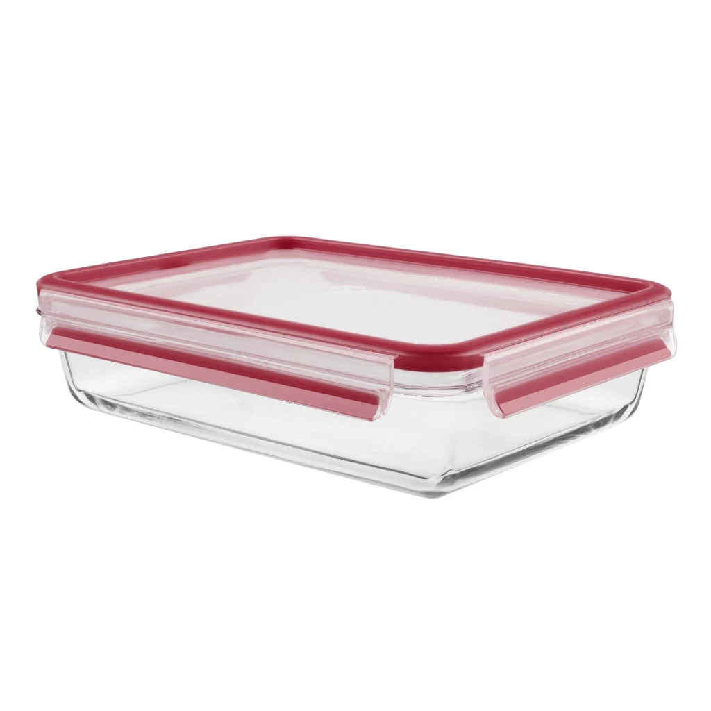 Tefal K30105 MasterSeal Glazen Vershoudbakje 2L Rood 1 Tefal K30105 MasterSeal Glazen Vershoudbakje 2L Rood