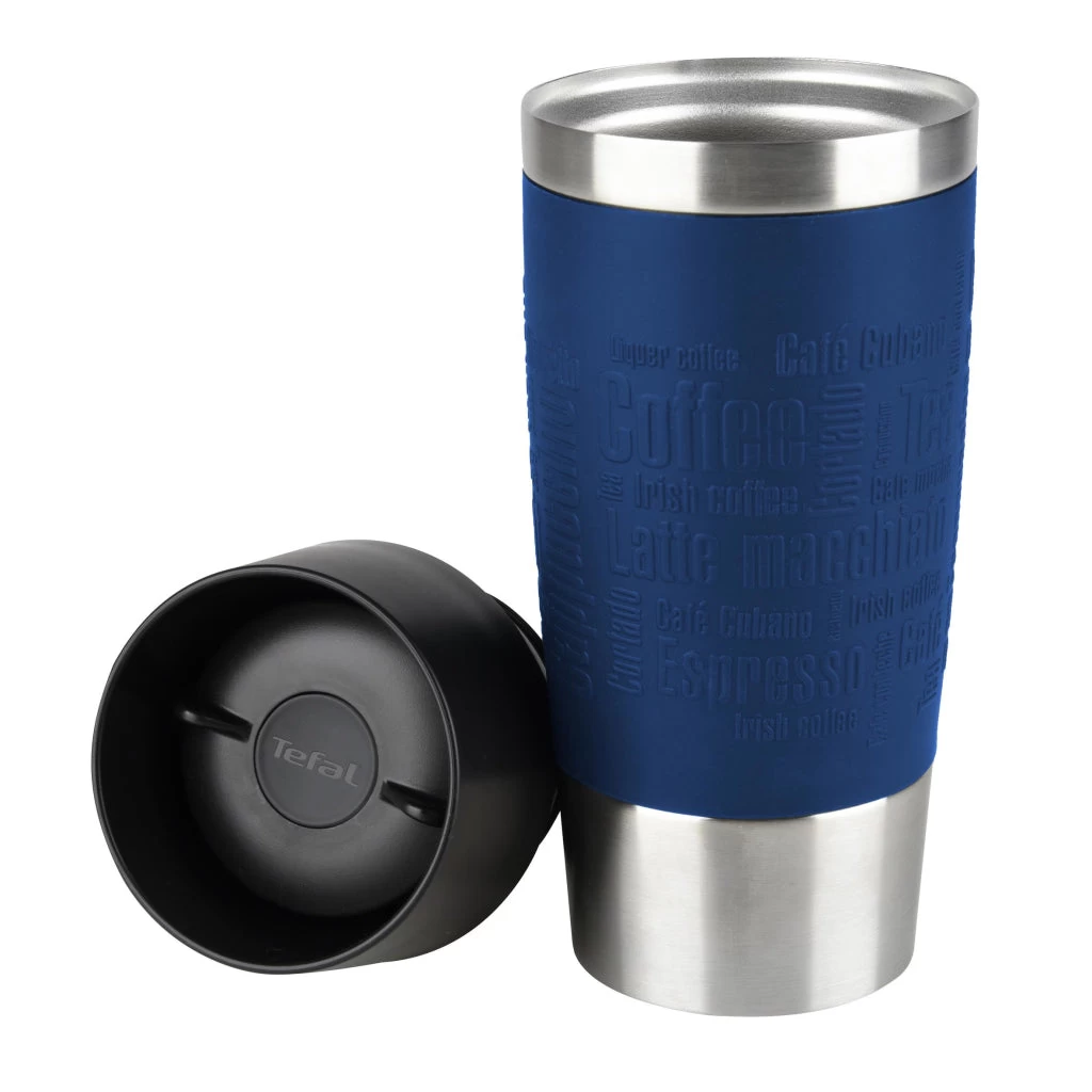 Tefal K30821 Travel Mug Isoleerbeker 0.36L RVS/Blauw 4 Tefal K30821 Travel Mug Isoleerbeker 0.36L RVS/Blauw - Afbeelding 4