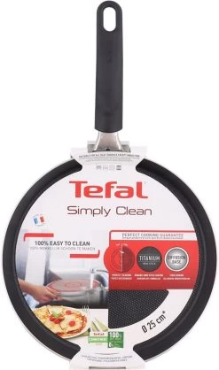 Tefal Simply Clean Pannenkoekenpan - Crêpe Pan Non-stick Coating - Pancake Pan - Titanium - Ø25 Cm - Zwart -Tefal 709x1200