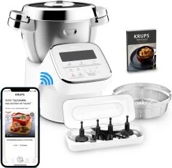 Tefal Handmixer HT450B Prep'Mix 5 Snelheden, 2 Garde En 2 Deeghaken Van Edelstaal, Veelzijdig, Ergonomisch Design, Vaatwasserbestendige Accessoires -Tefal krups keukenmachine met kookfunctie hp60a1 i prepcook xl