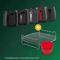 Tefal Keukenmachine Oh My Cake QB1108 -Tefal philips grillroosterinzet muffincups hd9904 01 party kit geschikt voor airfryer hd921x hd922x hd962x hd964x hd974x
