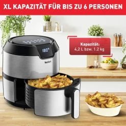 Tefal Airfryer 4,2 Liter Inhoud, 6 Automatische Programma’s, Digitaal Display, Timer, Zonder Vet/olie -Tefal tefal airfryer 42 liter inhoud 6 automatische programmas digitaal display timer zonder vet olie zwart 3