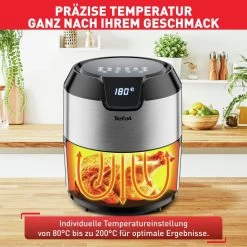 Tefal Airfryer 4,2 Liter Inhoud, 6 Automatische Programma’s, Digitaal Display, Timer, Zonder Vet/olie -Tefal tefal airfryer 42 liter inhoud 6 automatische programmas digitaal display timer zonder vet olie zwart 6