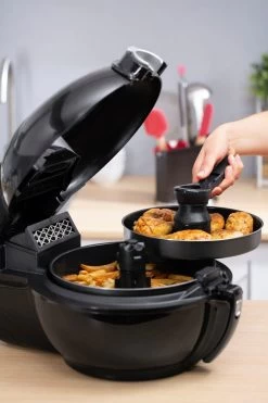 Tefal Airfryer YV9708 ActiFry Genius XL Inhoud: 1,7 Kg, 9 Automatische Programma’s, 2-in-1 Technologie -Tefal tefal airfryer yv9708 actifry genius xl inhoud 17 kg 9 automatische programmas 2 in 1 technologie zwart 17