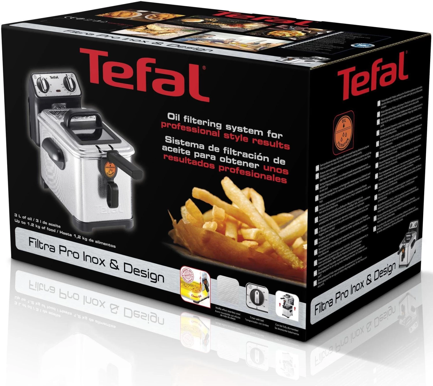 Tefal Friteuse FR5101 Filtra Pro Inox & Design 3,0 Liter Inhoud, Premium Friteuse Met Olie, Clean-oil-systeem, Warmte-isolerend, Thermostaat, Timer 5 Tefal Friteuse FR5101 Filtra Pro Inox & Design 3,0 Liter Inhoud, Premium Friteuse Met Olie, Clean-oil-systeem, Warmte-isolerend, Thermostaat, Timer - Afbeelding 5