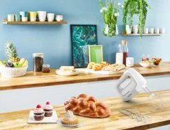 Tefal Handmixer HT450B Prep'Mix 5 Snelheden, 2 Garde En 2 Deeghaken Van Edelstaal, Veelzijdig, Ergonomisch Design, Vaatwasserbestendige Accessoires -Tefal tefal handmixer ht450b prepmix 5 snelheden 2 garde en 2 deeghaken van edelstaal veelzijdig ergonomisch design vaatwasserbestendige accessoires wit 8