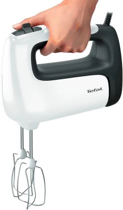 Tefal Handmixer HT4611 Prep'Mix+ Ideaal Voor Lichte En Taaie Bereidingen, Krachtige 500-w-motor, 5 Snelheden, Turbofunctie, 2 Roergardes, 2 Deeghaken, Pureerstaaf-opzet -Tefal tefal handmixer ht4611 prepmix ideaal voor lichte en taaie bereidingen krachtige 500 w motor 5 snelheden turbofunctie 2 roergardes 2 deeghaken pureerstaaf opzet wit 2