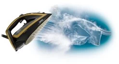 Tefal Stoomstrijkijzer FV5696 Turbo Pro Anti-Calc+ Anti-kalk-collector, Verticale Stoomfunctie, Uitstekende Strijkzool, Eco-functie -Tefal tefal stoomstrijkijzer fv5696 turbo pro anti calc anti kalk collector verticale stoomfunctie uitstekende strijkzool eco functie goud 5